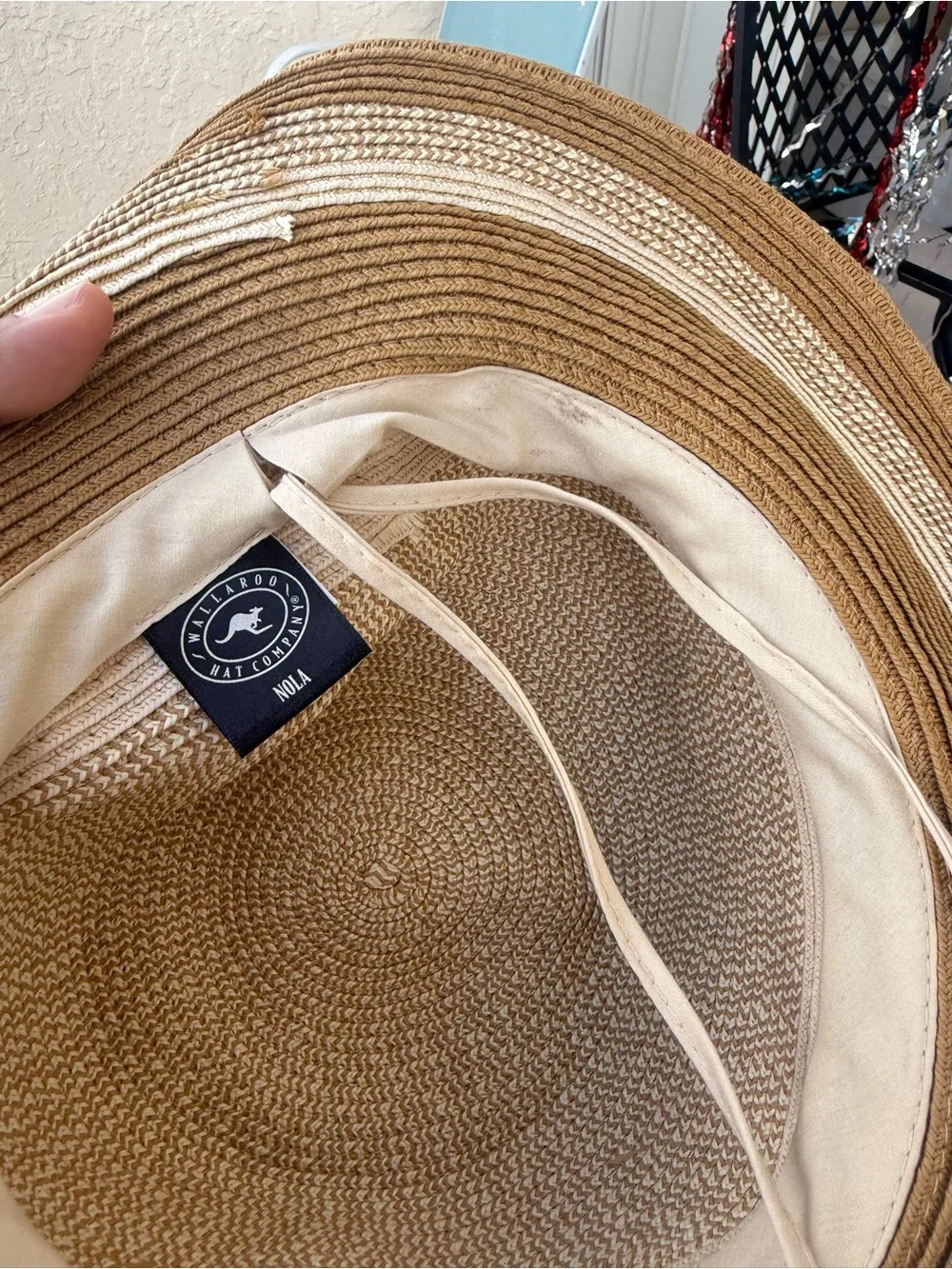 Wallaroo Nola Sun Hat - Neutral Straw Fedora Hat with Decorative Button
